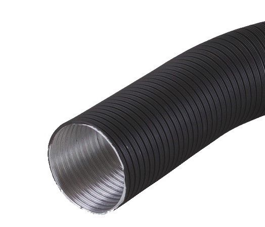 Zwarte aluminium flexibele slang Ø100mm - 1 meter